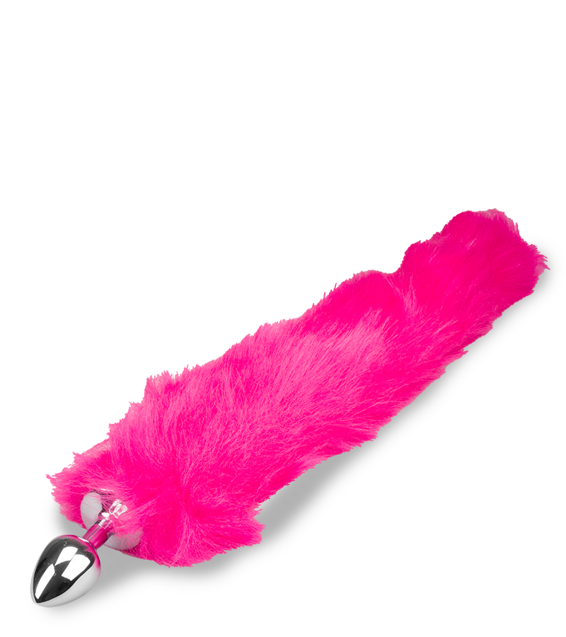 Plug queue de renard fourrure vegan fuschia
