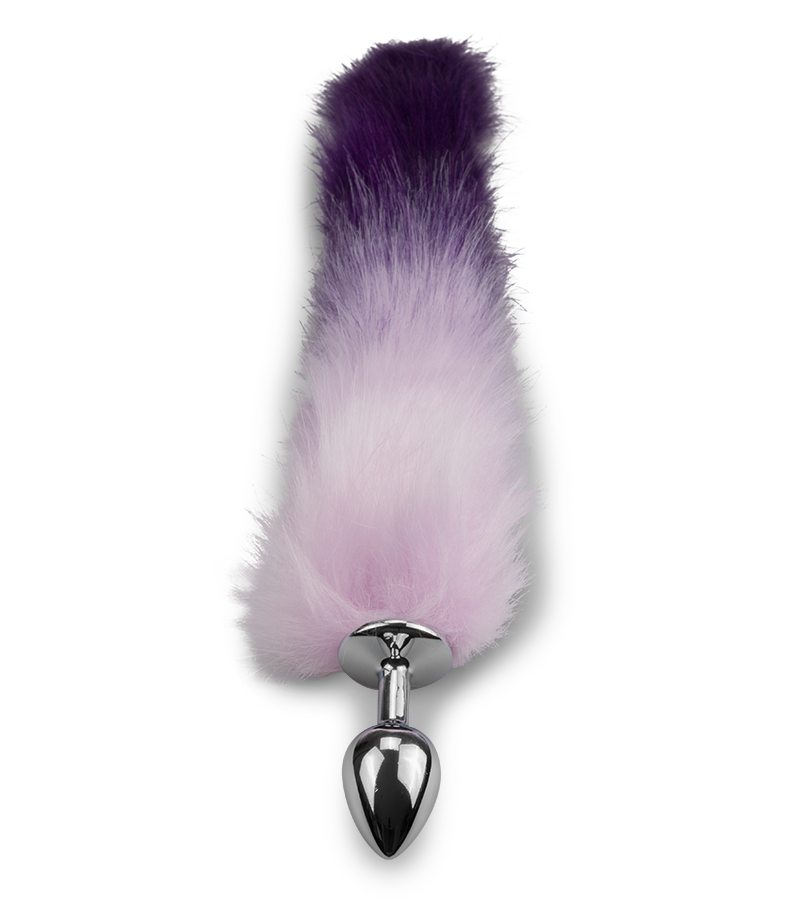 Plug queue de renard fourrure vegan lila et violet