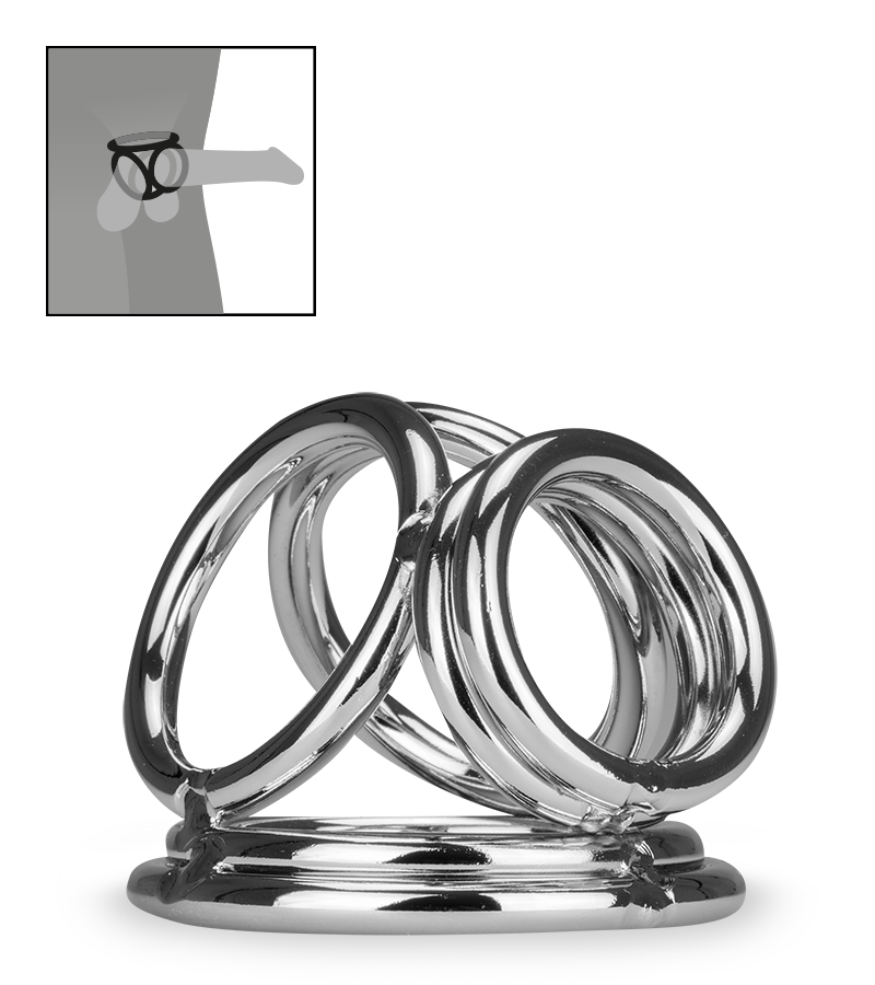 Quadruple cockring en inox Bondy