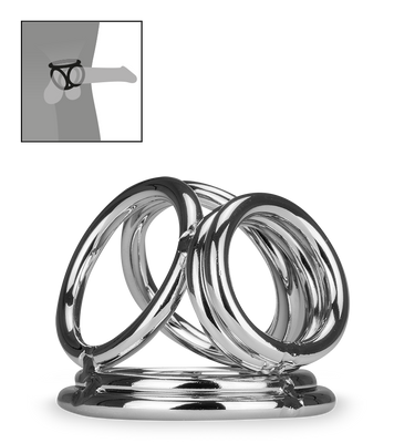 Quadruple cockring en inox Bondy