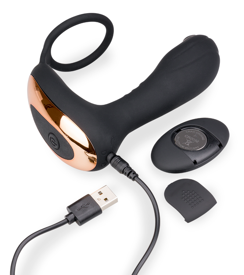 Stimulateur prostate vibrant avec anneau cockring 7 modes