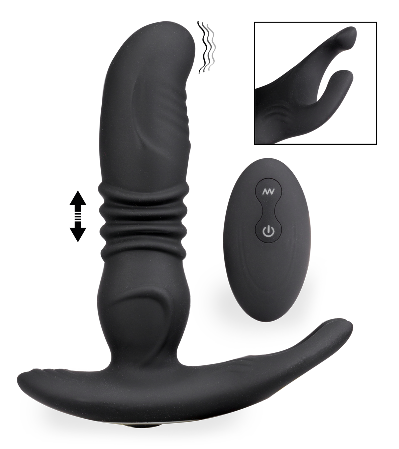 Stimulateur prostatique vibrant et va-et-vient avec masseur de testicules Paris