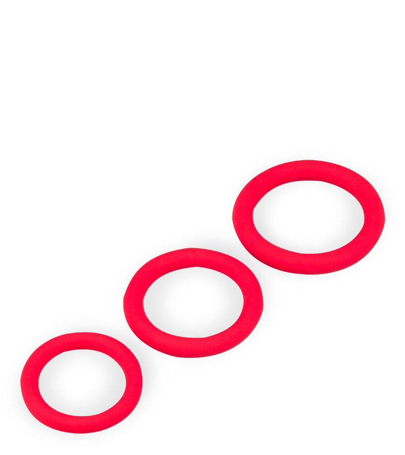 Trio de cockrings en silicone médical Zoom