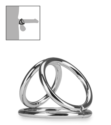 Triple cockring en inox Holdy