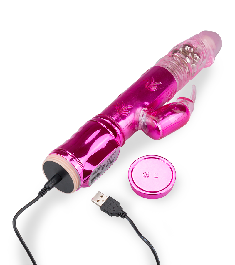 Vibro rabbit XXL Deluxe USB va-et-vient