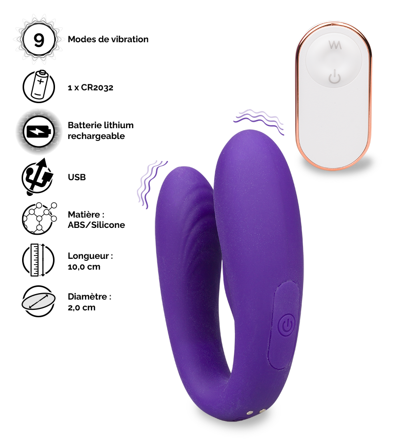 Vibromasseur de couple télécommandé Arrow