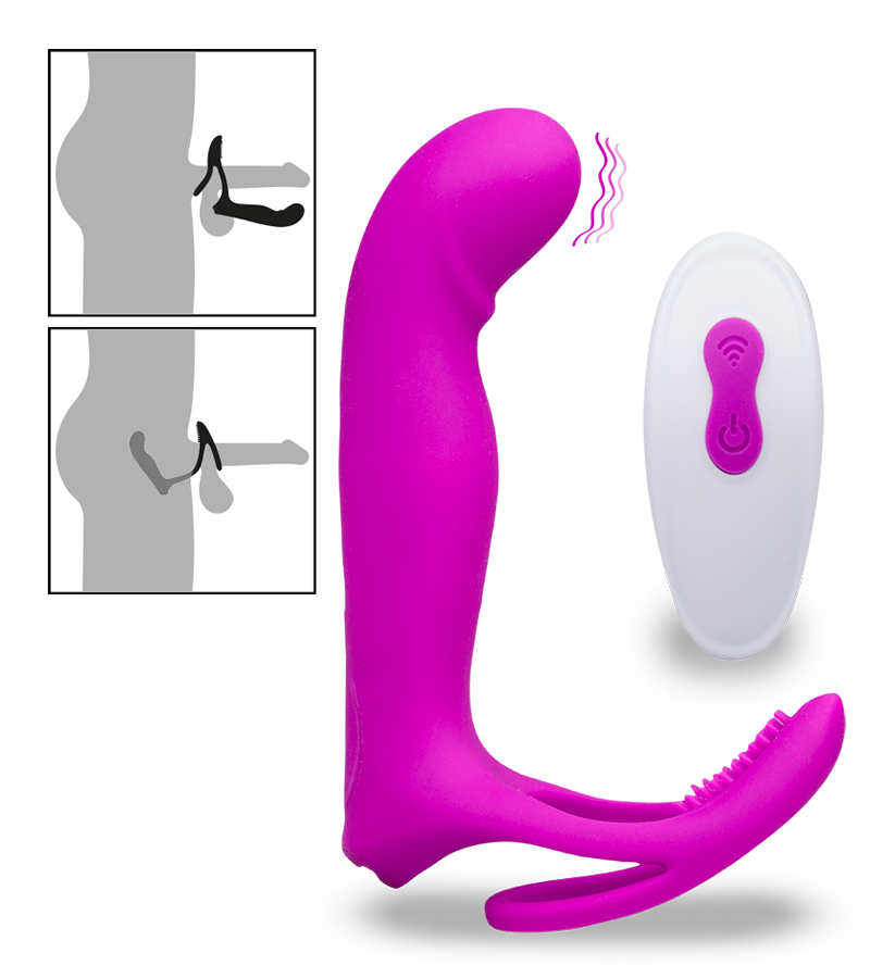 Vibromasseur multifonctions avec anneau cockring Poly
