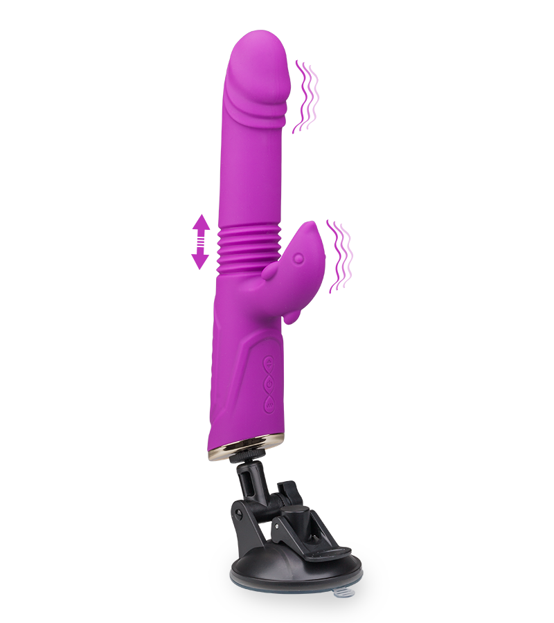Vibromasseur rabbit va-et-vient avec ventouse Flip