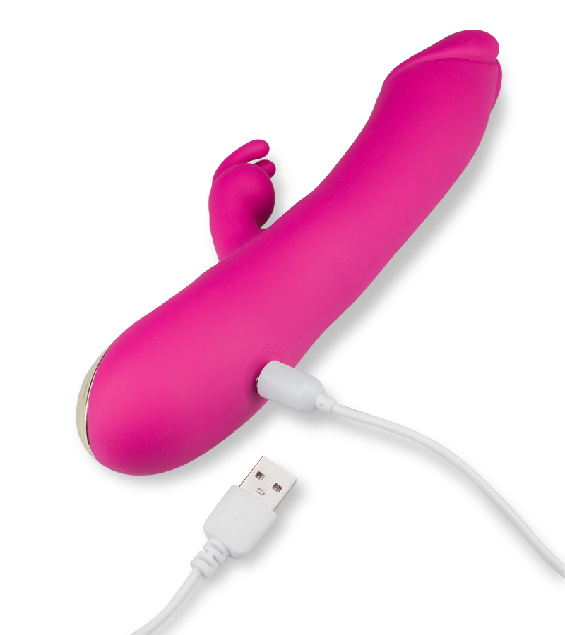 Vibromasseur rabbit vibrant et rotatif Leki