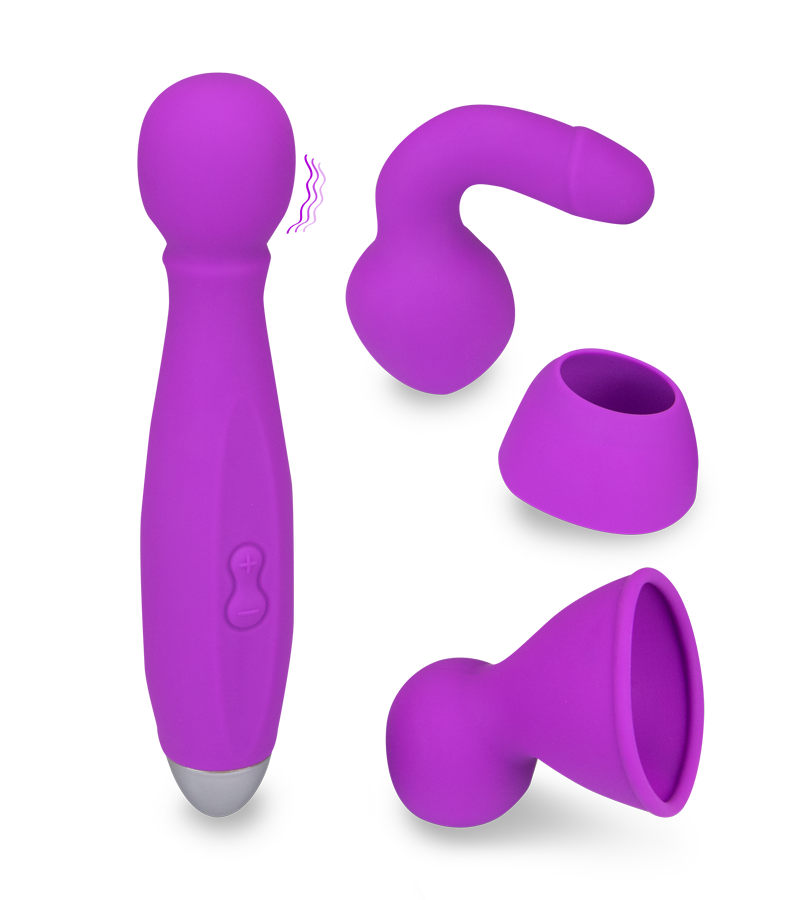 Vibromasseur wand Bowling + 3 embouts unisexe